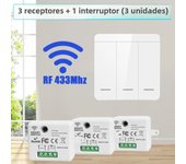 Wireless 433MHz Smart Switch Light 1/2/3Gang 86 Wall Panel Switch with Remote Control Relay Receiver 10A 110V 220V For LED Lamp