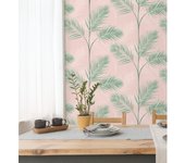Muestra DIN A4 de Papel pintado lavable tropical de hojas de palmeras verde y rosa palo - Hawaii Palms 680913 de GAULAN