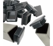Tapones de tubo cuadrados, tapa de extremo de tubo cuadrado de 50 mm × 50 mm para pata de silla, tapones de plástico cuadrados, 20 piezas