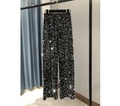 The New Women's Fashion Trendy Sparkling Gold Pants Relaxation of Tall Waist Wide-legged Pants Women's South Korean Style