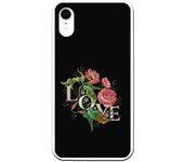 Funda compatible con iPhone XR - tatoo rosa efecto bordado
