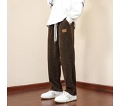 Versatile loose straight leg men's 2024 spring and autumn corduroy pants, cool and trendy brand wide leg sports casual pants