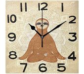 Reloj de pared cuadrado con estampado de puerta de granero de madera con estilo 3D, reloj de escritorio silencioso analógico de cuarzo con pilas de 8 pulgadas para el hogar, la oficina y la escuela