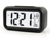 1 Digital Alarm Clock L with Temperature Large  Display Backlit Smart Gloss Sensor Snooze for Bedroom Home Office and Tra