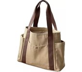 Bolsos grandes para Mujer, Bolso para portátil, de Lona Ligera, maletín de trabajo Profesional, Bolso versátil para portátil, color caqui