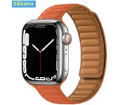 Leather Link for Apple Watch Band 45mm 41mm 40mm 44mm 49mm Original Magnetic Loop Bracelet IWatch Series 8 Ultra 3 SE 6 7 Strap
