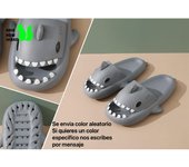 R-ISLAND Chanclas para hombre,Adulto,Tiburon,La suela con EVA de Alta elasticidad,Pantuflas de Tiburón Verano ,Impermeable,Antideslizante,Genial para casa,playa,piscina. TALLA 41-46.COLOR GRIS Y AZUL OSCURO
