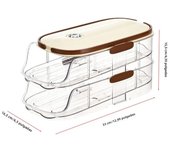 Egg Holder for Refrigerator Automatic Rolling, Storage Box Transparent Stackable Fridge Organizer with Lid For Kitchen