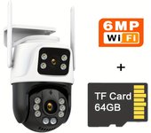 Cámara de Vigilancia WiFi interior,1PC Cámara de Segurad WiFi 4K 8MP, 2PCs Lente de 4MP Total 8MP Doble Lente 2,4 GHz Cámara IP Inalámbrica, Monitoreo de CCTV de Segurad Doméstica, inteligencia Artificial de Seguimiento Humano