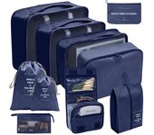 Juego De Bolsas Organizadores De Viaje 7/8/9/10 Pcs Cudos De Empaque Portátiles Para Maleta Ropa Y Zapatos Organizador De Bolsos