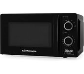 Orbegozo MI 2117, Microondas, 700 W, 6 niveles de potencia, 20 litros de capacidad, temporizador hasta 30 minutos, programa de descongelación, señal fin de cocción, color negro