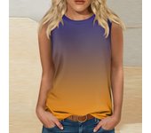 Women'S Fashion Summer Round Neck Tank Top Lightweight Sleeveless  Print Tank Top Traf 2024 Mujer Sleeveless T-Shirt майка