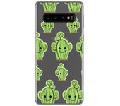 Tumundosmartphone Funda Gel Transparente para Samsung Galaxy S10 Plus diseño Cactus Dibujos