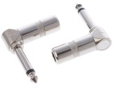 FGNS Conector de audio de 1/4 pulgadas de ángulo recto de 90 grados, conector macho de 6,35 mm, conector macho de soldadura para cables de altavoz/guitarra/micrófono.