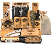 Peine Set Cepillo de Barba Maquinilla de afeitar Rejilla Negra Peine de doble cara Rodillo Barba Bálsamo Vegan