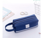 Double Layer Portable Pencil Case Oxford Cloth Double Zipper Pencil Bag for Students Back To School Storage Stationery Supply