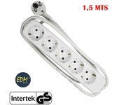 Base Múltiple con 5 Tomas t/tl 10/16A Schuko 1,5m 3x1,5mm EDM