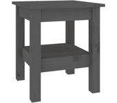 vidaXL Mesa de centro de madera maciza de pino 35x35x40 cm Natural, Blanco, Gris Mesita de Salón o Comedor o Auxiliar Mesa de Café Meuble Salón