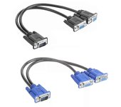 Cable divisor VGA de 1 computadora a 2 monitores, adaptador divisor en Y macho a hembra, cable VGA para computadora portátil de escritorio.
