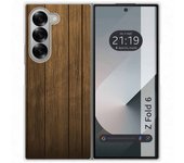 Tumundosmartphone Funda Carcasa Dura para Samsung Galaxy Z Fold 6 5G diseño Madera Dibujos