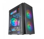 Mars gaming mc300 caja gaming compacta - ventana cristal templado - triple ventilacion frgb - rejilla frontal total-mesh - soporte microatx/mini-itx - rgb avanzado - color negro