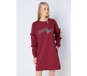 LOIS JEANS - Vestido corto de volantes con manga grafica