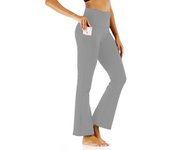 Womens High Waist Flare Leggings with Pockets Tummy Control Yoga Pants Casual Wear Premium Activewear