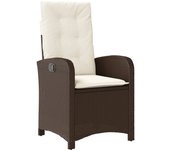 vidaXL Sillón reclinable de jardín con cojines ratán sintético marrón