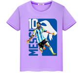 Football print 100%Cotton Cartoon T-shirt Casual Short Tops y2k one piece boy Kawaii messi avatar anime Tees kids clothes girls