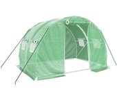 vidaXL Invernadero con estructura de acero 6 m² 3x2x2 m Color Blanco,  Verde, y mas