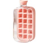 Botellas para cubitos de hielo con tapa, 2025, vertical, sin contacto, para agua, máquina de hielo portátil para verano, fácil de presionar, para whisky, cócteles, té y zumos (blanco, L)