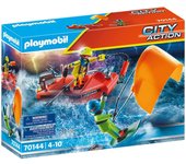 Playmobil rescate maritimo : rescate de kitsurfer con bote