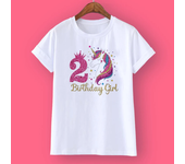 Unicorn Birthday Shirt 1-12 Birthday T-Shirt  Wild Tee Girls Party T Shirt Unicorn Theme Clothes Kids Gifts  Fashion Tops Tshirt