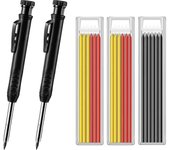 Solid Carpenter Pencil Set Woodworking Tools Mechanical Pencil 5 Colors Refill Construction Job Tools Carpentry Marking Scriber