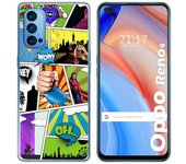 Tumundosmartphone Funda Gel Tpu para Oppo Reno 4 5G diseño Comic Dibujos