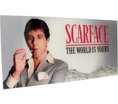 SD Toys - Poster de Vidrio Scarface 60x30 Cm - Fondo Gris - Decoración Moderna