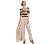 Motives-Durchbrochener Lurex-Pullover MIT Kragen