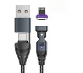 240W PD3.1 Magnetic Fast Charging Cable USB to Type C Micro Data Cord for Macbook iPad iPhone 16 15 Pro Max Xiaomi 14 Oneplus