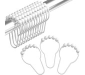 Ganchos decorativos para cortina de ducha, anillos de cortina de ducha de acero inoxidable a prueba de óxido