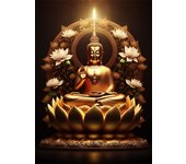 Lotus Meditation Buddha Statue Sculpture Art Poster Aesthetics Zen Religion Canvas Painting Edition Living Room Wall Home Decor