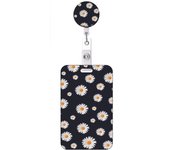 Flower Retractable Buckle Card Holder Women Business Badge Case Reel Clip Girls Cardholders Doctors Nurses Hang Credential holde
