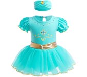 Baby Toddler Girls Christmas Princess Jasmine Costume Halloween Princess Birthday Party  Romper Tutu Dress w/Headband