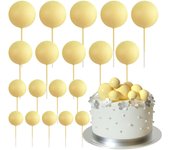 20 Pcs Ball Cake Topper Decorations Mini Balloons Cake Topper Sticks Orange Balls for Wedding Birthday Aniversary Cake Decoratio