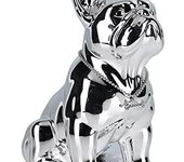 Estatua de Bulldog Francés, Estatua de Perro Sentado de Resina de Pug Negro, Escultura de decoración del hogar de Bulldog Inglés, decoración de Escritorio de Sala de Estar, Estatua de Perro de Arte de colección Moderna(9in,Negro)