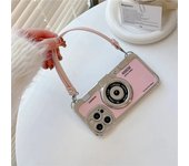 Vintage Stereo Camera Hand strap case for Iphone 16pro max 15 14 12 13 11 Pro Max leather case