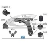 3RG INDUSTRIAL - Brazo Suspension Delantero Izquierdo - OEM 357407151 + 357407365 - Piezas para Coche Recambios Motor y Otras Partes de Vehículo - Compatible con los distintos Modelos de Coche.