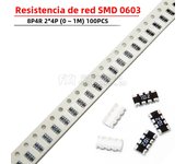 100pcs 0603 2*4 8P4R 2*4P 5% Network Resistor SMD array 0 ohm ~ 910K 2K 2.2K 4.7K 10K 22K 47K 100K 1M 1 10 100 220 470 ohms