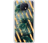 Funda compatible con Xiaomi Redmi Note 9T 5G - Hojas palmera rayas diagonales
