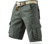Mens Casual Cargo Shorts Outdoor Sports Half Pants Bermuda Shorts American Style Streetwear Breathable Comfortable Shorts Grey