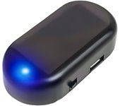 Solar Powered Car Fake Security Light Blue/Red Light Simulated Dummy Alarm Flashing Imitation Lamp Wireless Strobe Signal Alarm